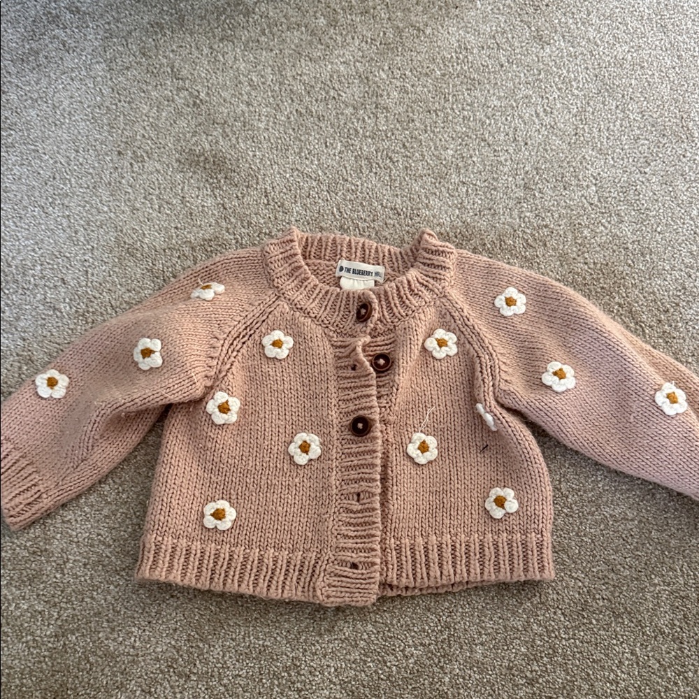 Charming Floral Knit Sweater for Kids